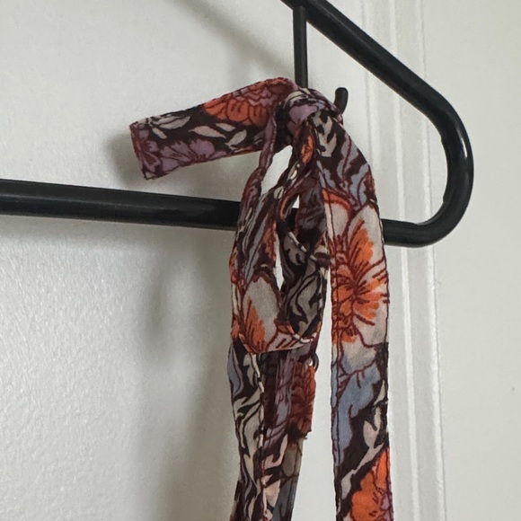 Japna Orange and Purple Floral Crop Top - Picture 6 of 9